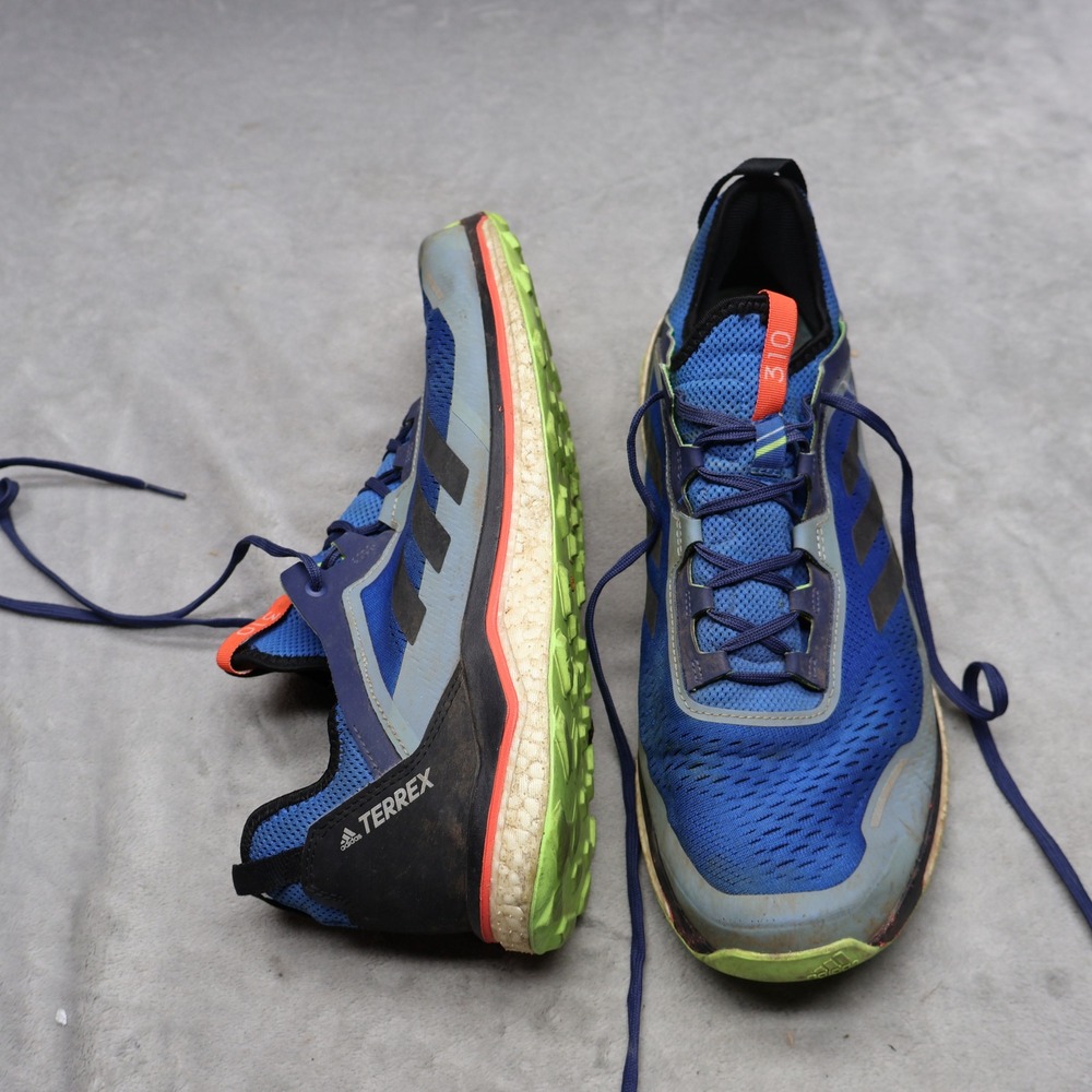 Adidas Men 13 Running Shoes Blue Terrex Agravic Flow Lightweight Cushioned Trail